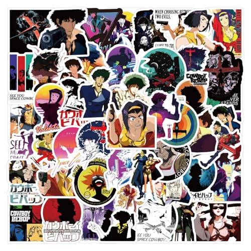 50Pcs Cowboy Bebop Stickers Anime Aesthetic Stickers Vinyl Waterproof Pink Bows for Water Bottle Laptop Phone Journal Gifts for Kid Girl Women (D)