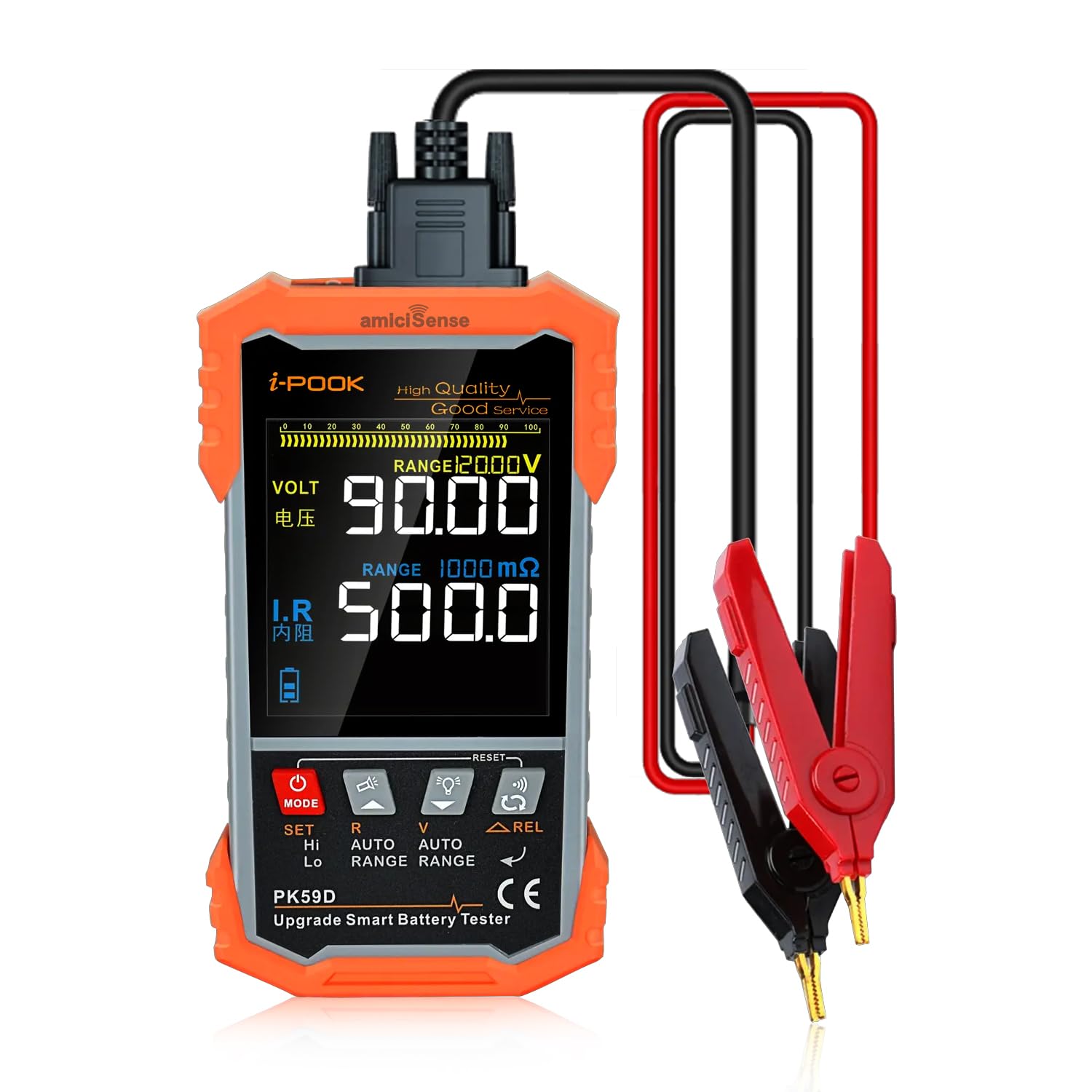 amiciSense Battery Internal Resistance Tester | Automatic & Manual Detection | Self-Calibration with Kelvin Four-Terminal Sensing & Color Display for All Battery Type,500Ω 120V (B0DHPGTDJD) Amazon Price History, Amazon Price Tracker