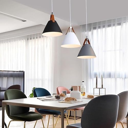 Miniatura 5 de Lámpara colgante de metal macarrón Lámpara colgante creativa de UNA cabeza con base E27 para mesita de noche, bar, isla de cocina y mesa de comedor