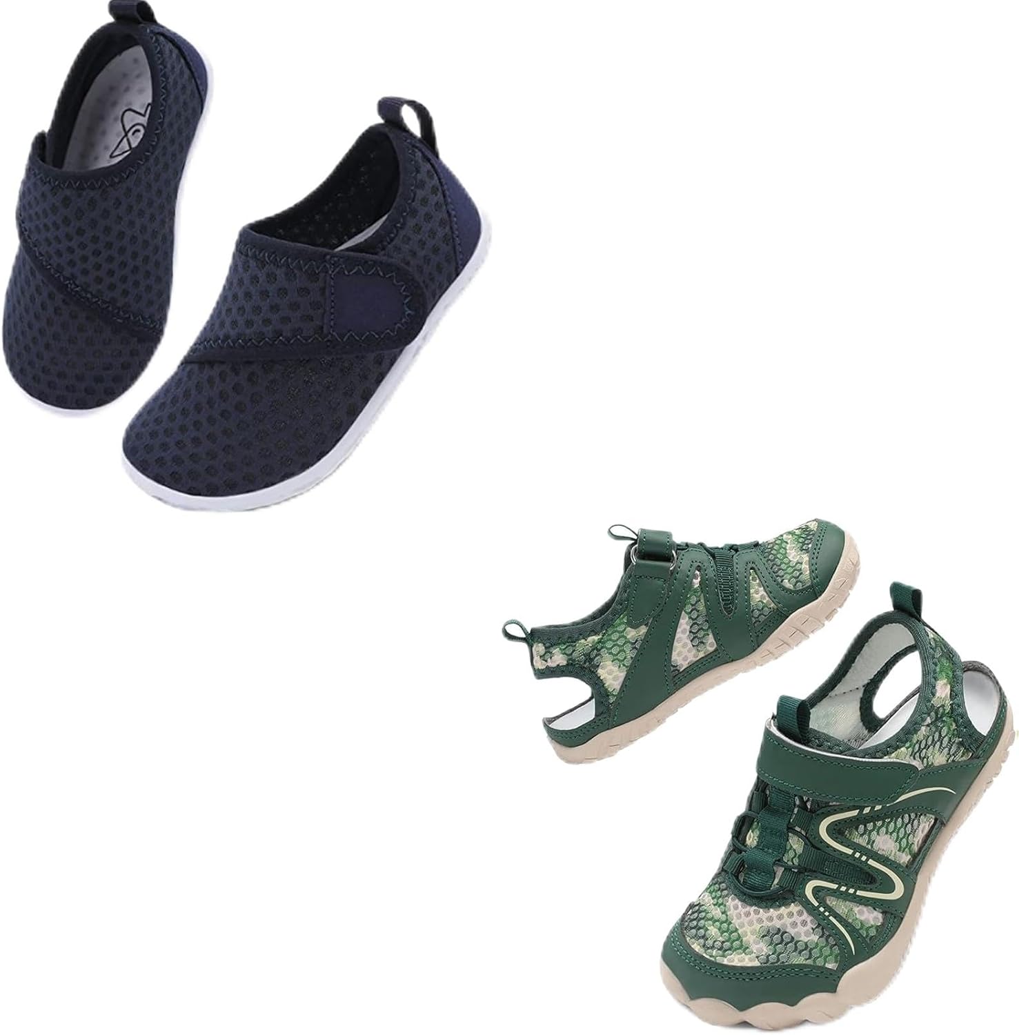 LeIsfIt Boys Girls Summer Shoes Quick-Dry Beach Shoes DarkBlue and Green Size 11