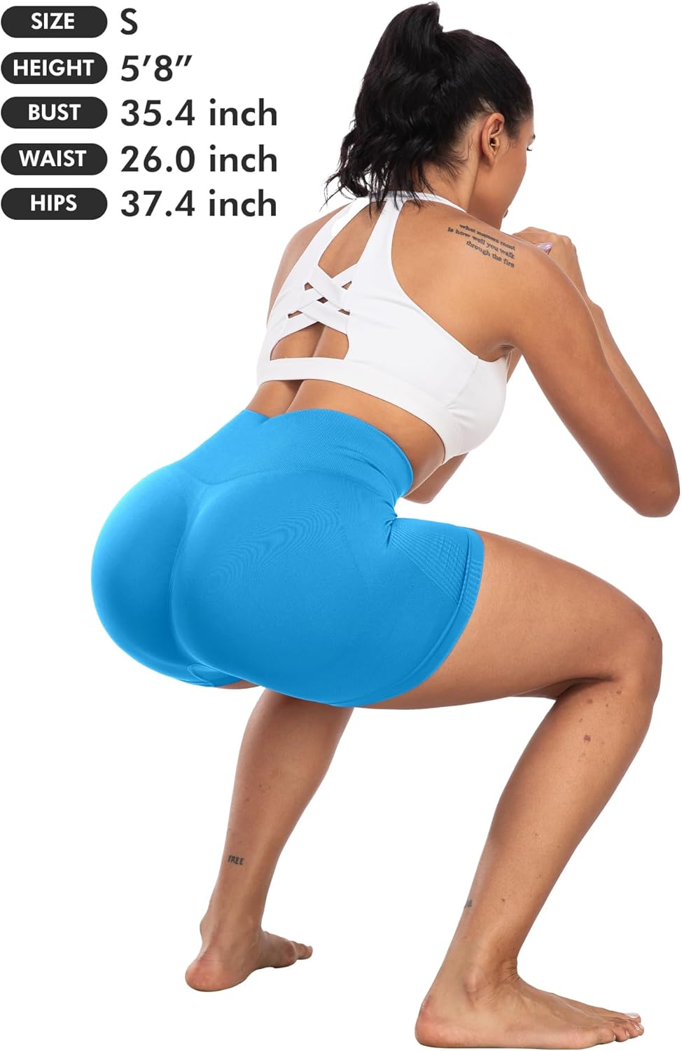 CHRLEISURE Women's 4 Packs Workout Gym Shorts, High Waisted Butt Lifting Scrunch Butt Seamless Booty Shorts - Image 6