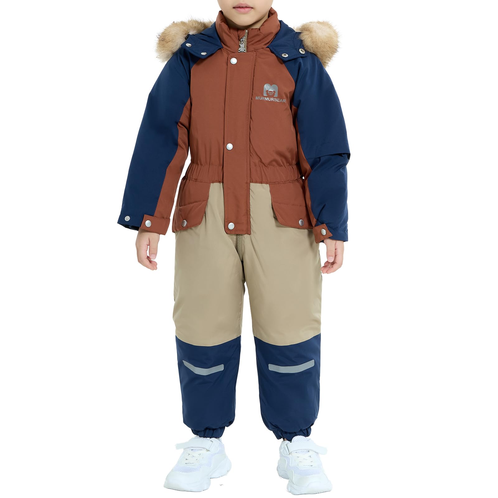 JiAmy Combinaison de ski pour enfant, garçon et fille, avec capuche, doublure en polaire, pour bébé de 1 à 6 ans