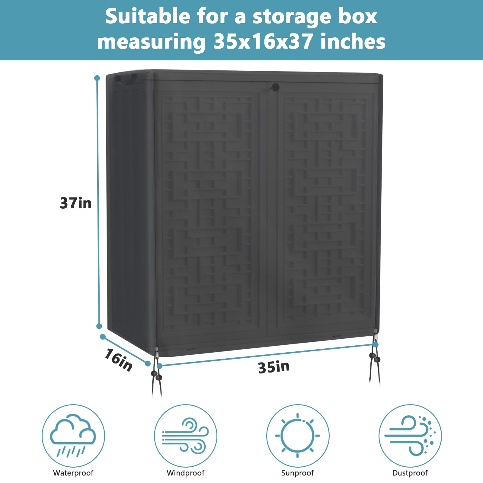 Keaber Outdoor Storage Cabinet Cover,Indoor Weatherproof Cabinets Cover,Cabinets Covers for Kitchen Patio Garden Backyard-35