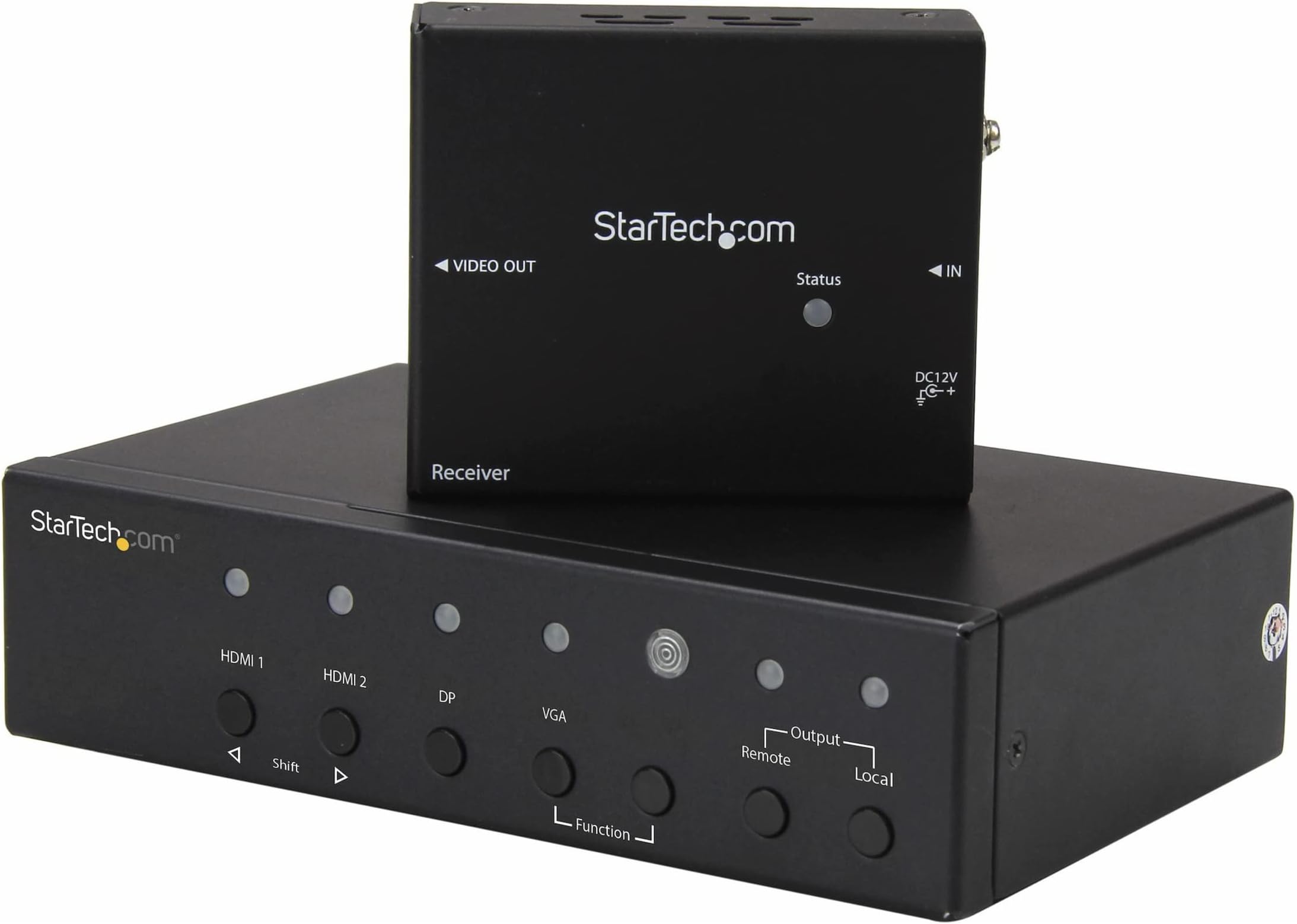 StarTech.com Multi-Input HDBaseT Extender with Built-in Switch - DisplayPort VGA and HDMI Over CAT5 or CAT6 - Up to 4K - up to 230 ft (STDHVHDBT)