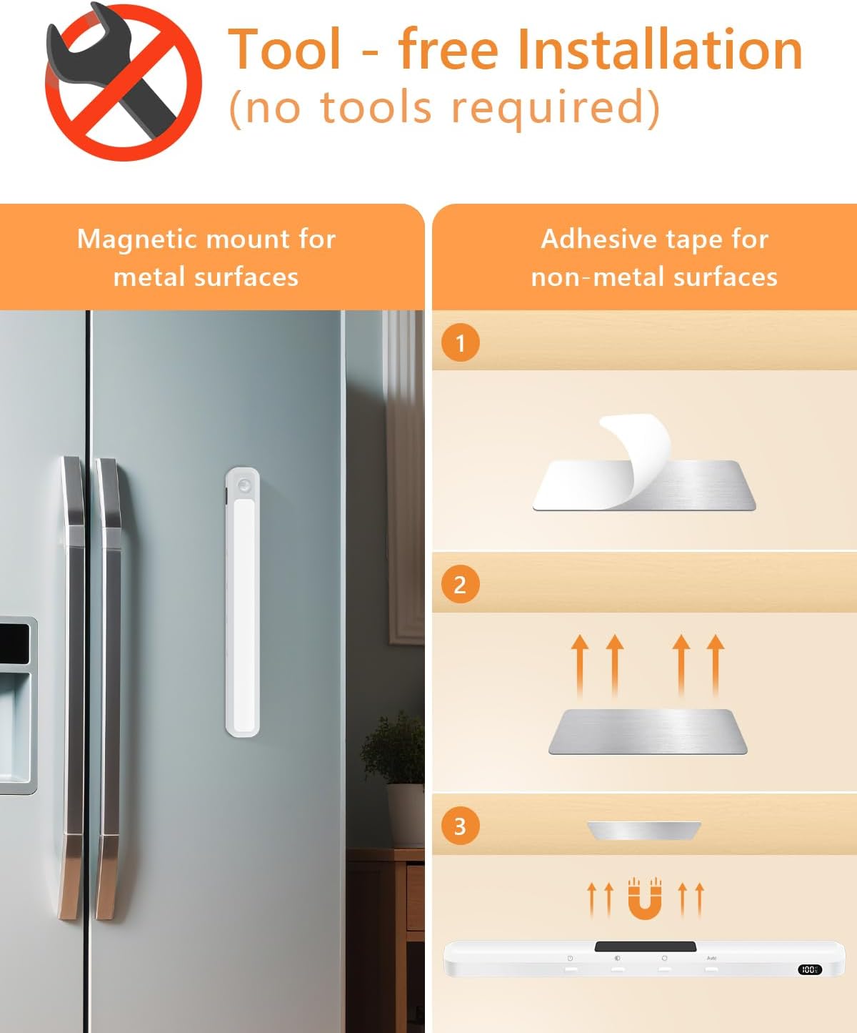 WILLED Under Cabinet & Closet Lights, Motion Sensor, Rechargeable, Magnetic, 3 Color Temps, Dimmable LED Light Bar for Indoor Kitchen Counter (2 Pack, White)