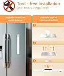 WILLED Under Cabinet Lighting, Rechargeable Motion Sensor Light Indoor, Magnetic Closet Lights, 3 Color Temps, Dimmable Wireless Under Counter Lights for Kitchen (2 Pack, White)
