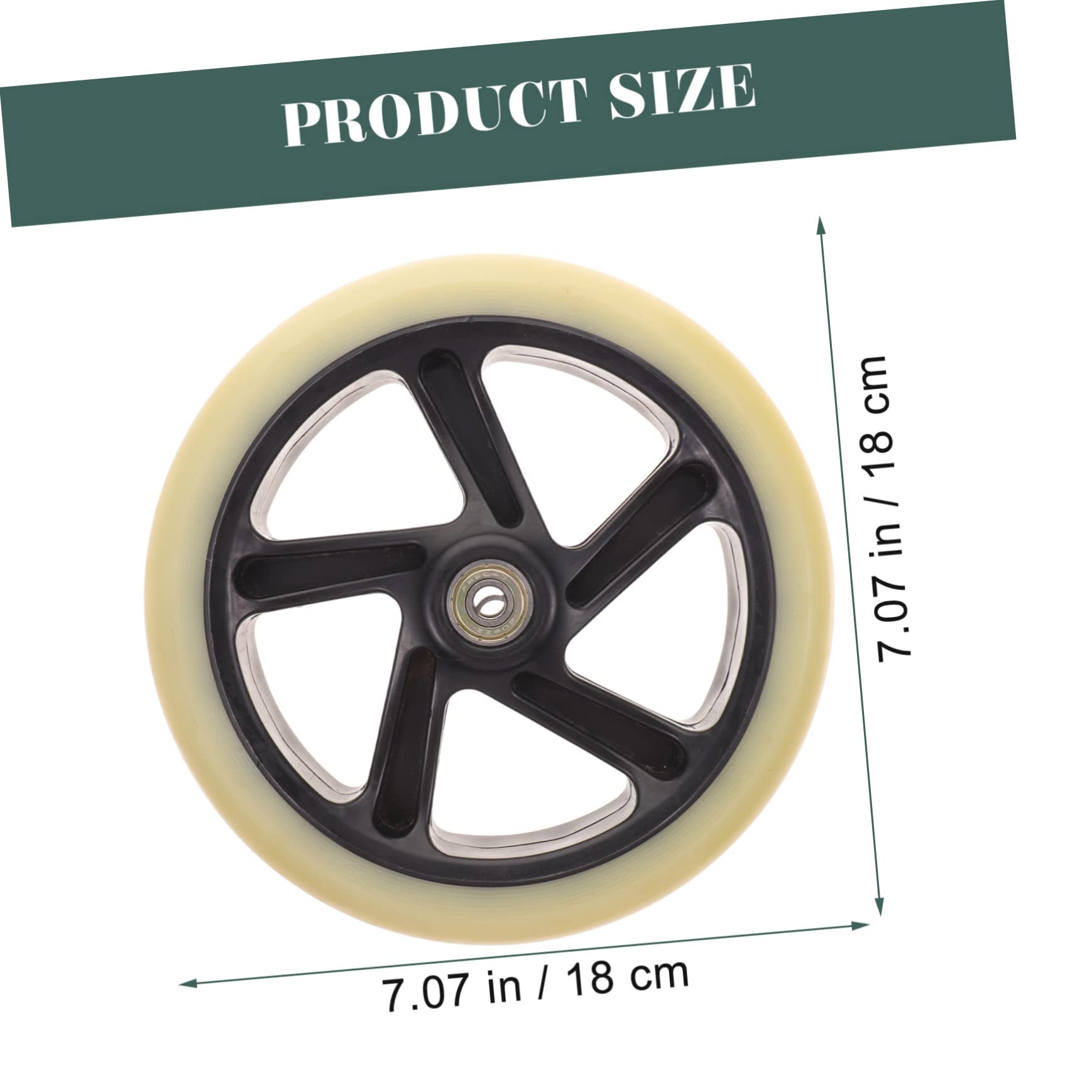 Mipcase 2Pcs High Resilience PU Wheels for Scooter Wear Resistant Replacement Wheels with Bearings for Skateboards and Wheelchairs