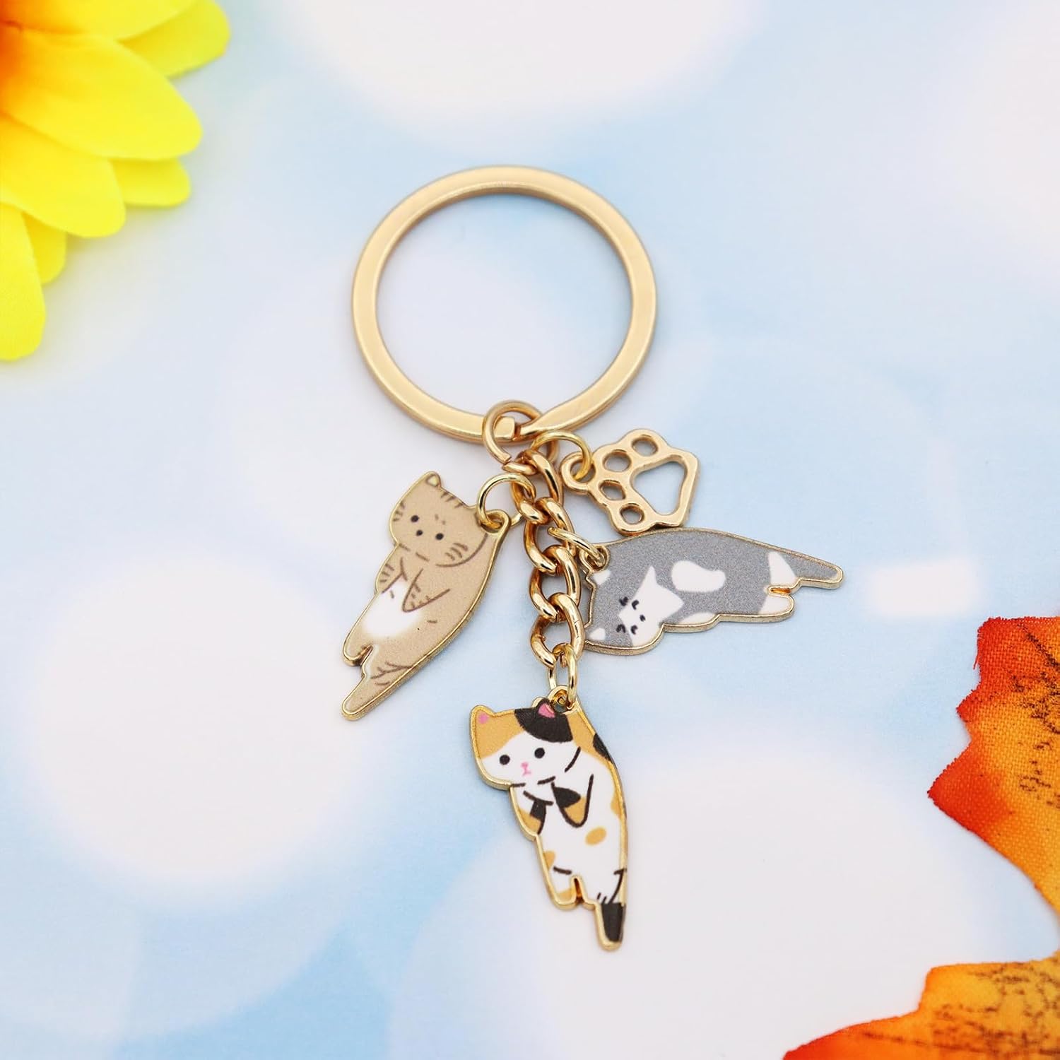 TTYY Cat Keychain Adorable Kitten Key Ring pretty Animal Keychain for Women Men Gift for Cat Lovers image 2