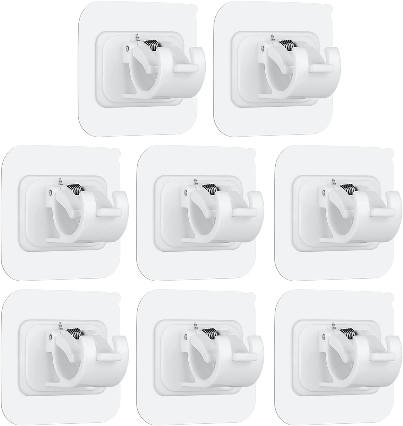 Bohoray 8Pcs Self Adhesive Curtain Rod Bracket No Drill Drapery Hook Holder Fixing Rod Holder Curtain Pole Wall Bracket Towel Rod Hook Home Bathroom kitchen Hotel Towel Clothes Hanging (transparent)