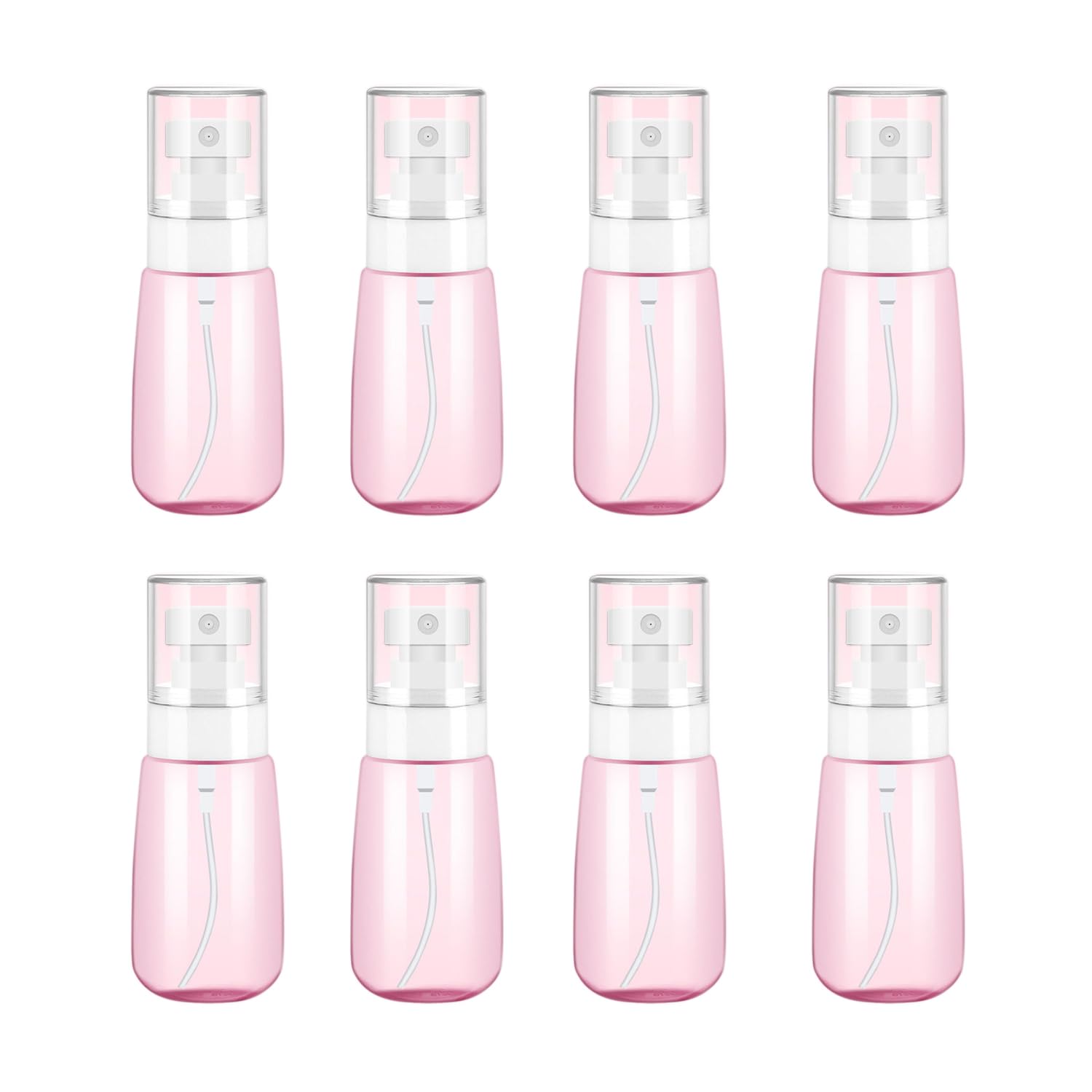 Doromy 8Packs 2Oz 60ml Travel Spray Bottles Fine Mist Hairspray Bottle Plastic Empty Spray Bottles Refillable Leak Proof Spray Bottle for Perfume