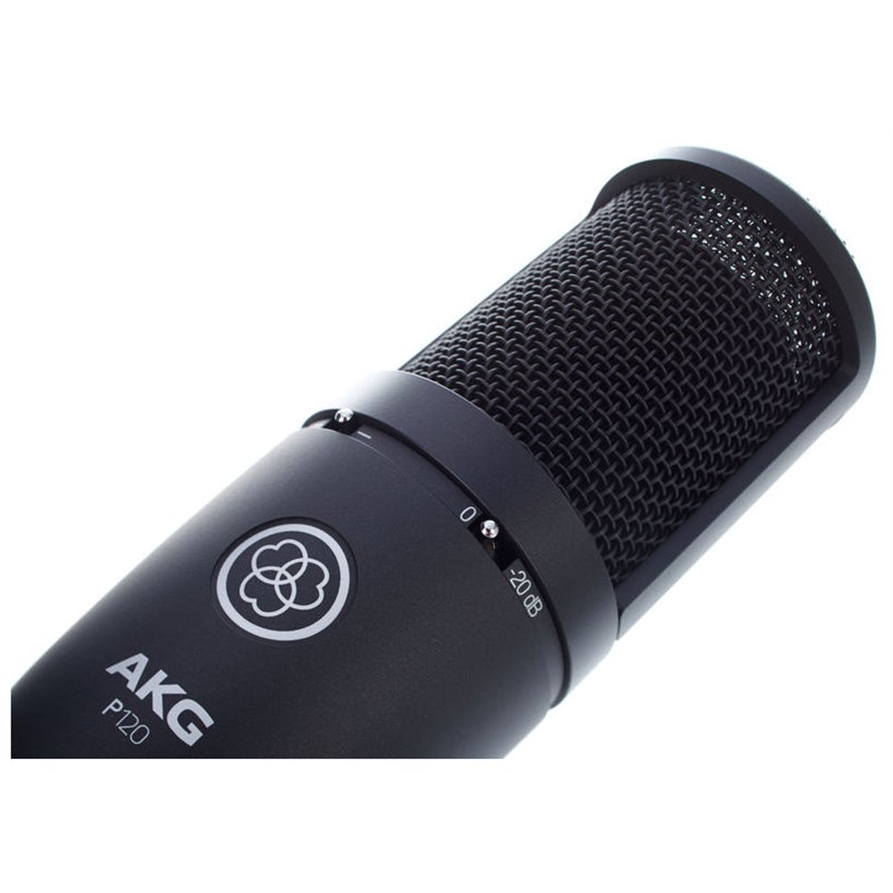 AKG Perception 120 - Micrófono | Condensador verdadero 2/3, almohadilla de -20 Db, corte de graves de 300 Hz, hasta 150 Db Spl, salida Xlr, Phantom de 44-52 V