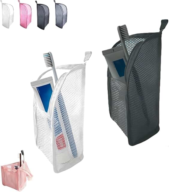Standing Toiletry Bag White Black