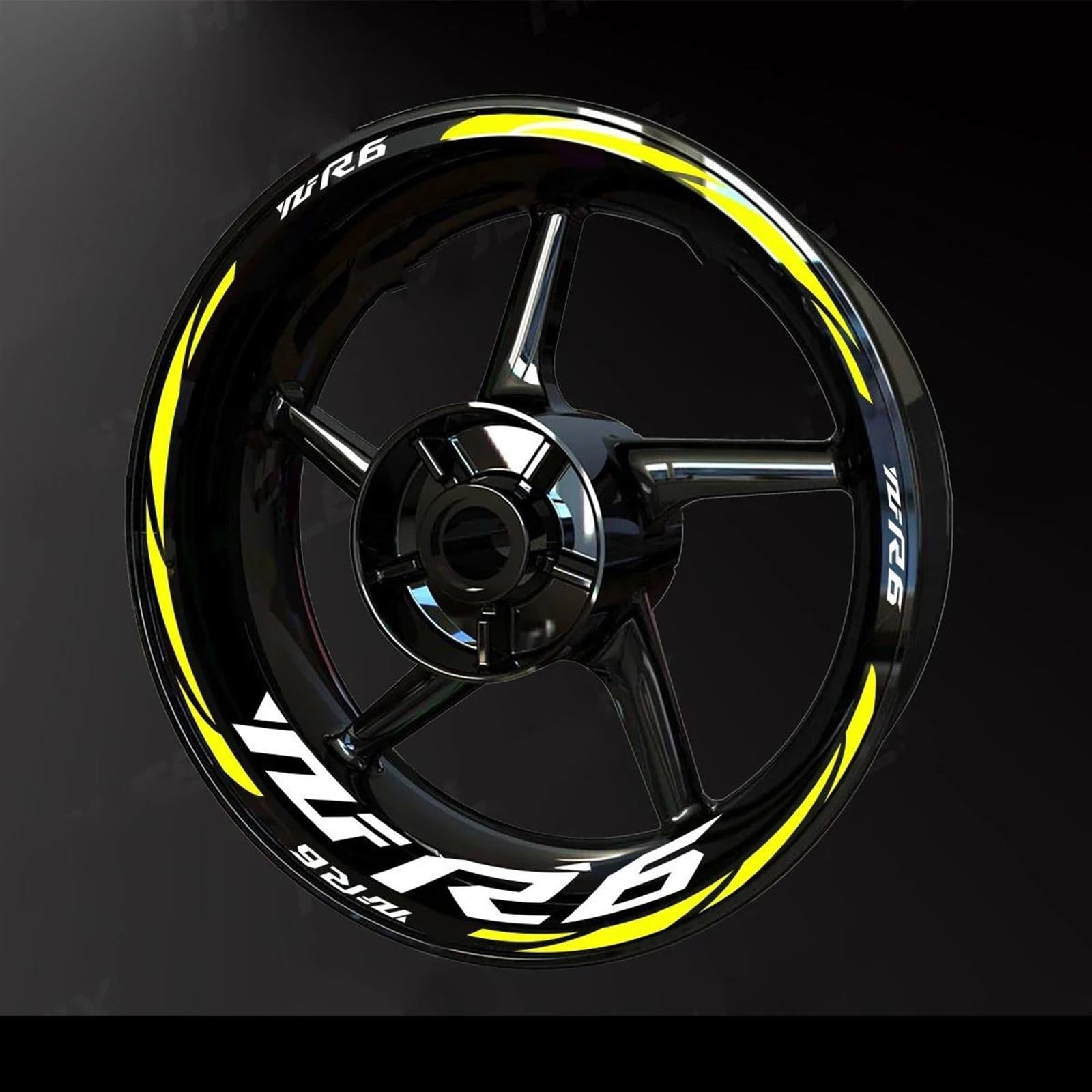 Motorcycle Accessories Wheel Stickers Reflective Rim Motorbike Waterproof Decals for Yamaha YZF R6 2017-2022 Decorative(Color10)