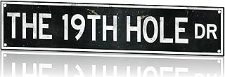 The 19th Hole Drive Metal Sign 18x4 Inch - Embossed Aluminum Vintage Retro Golf Themed Wall Art for Home Bar, Garage, Patio, or Man Cave Decor – Golf Gifts For Men