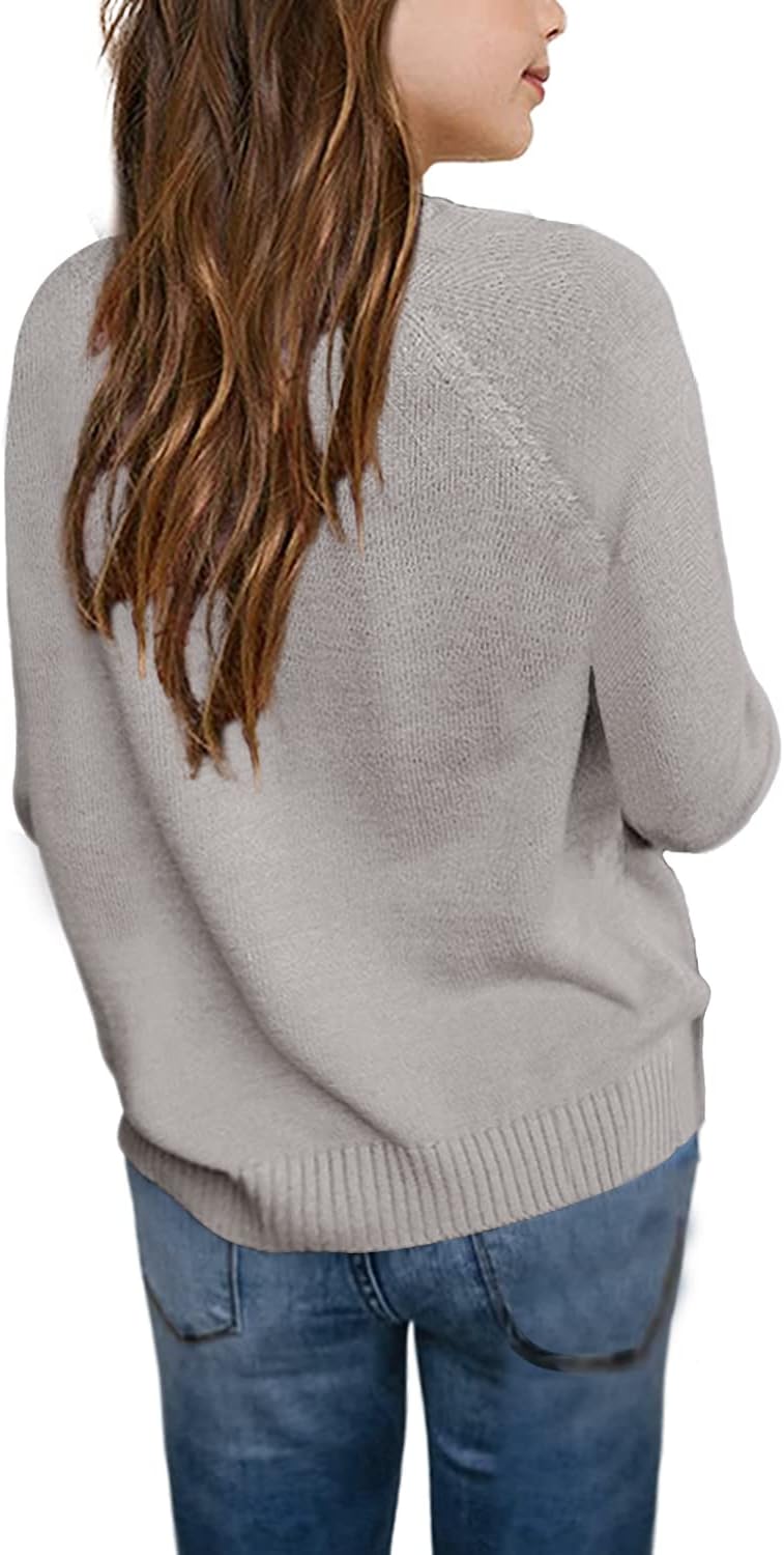 Batermoon Girls' Pullover Sweaters Long Sleeve Cute Heart Pattern Crewneck Knit Jumper Tops - Image 2