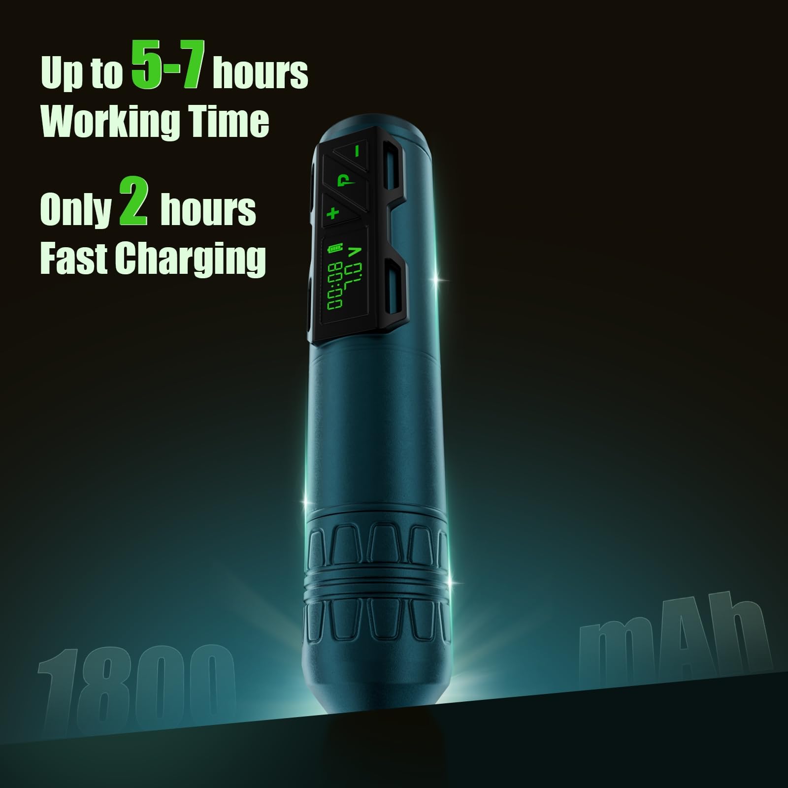 INKin CL2 Wireless Tattoo Machine, Xmas Green, 3.5mm Stroke, 1800mAh