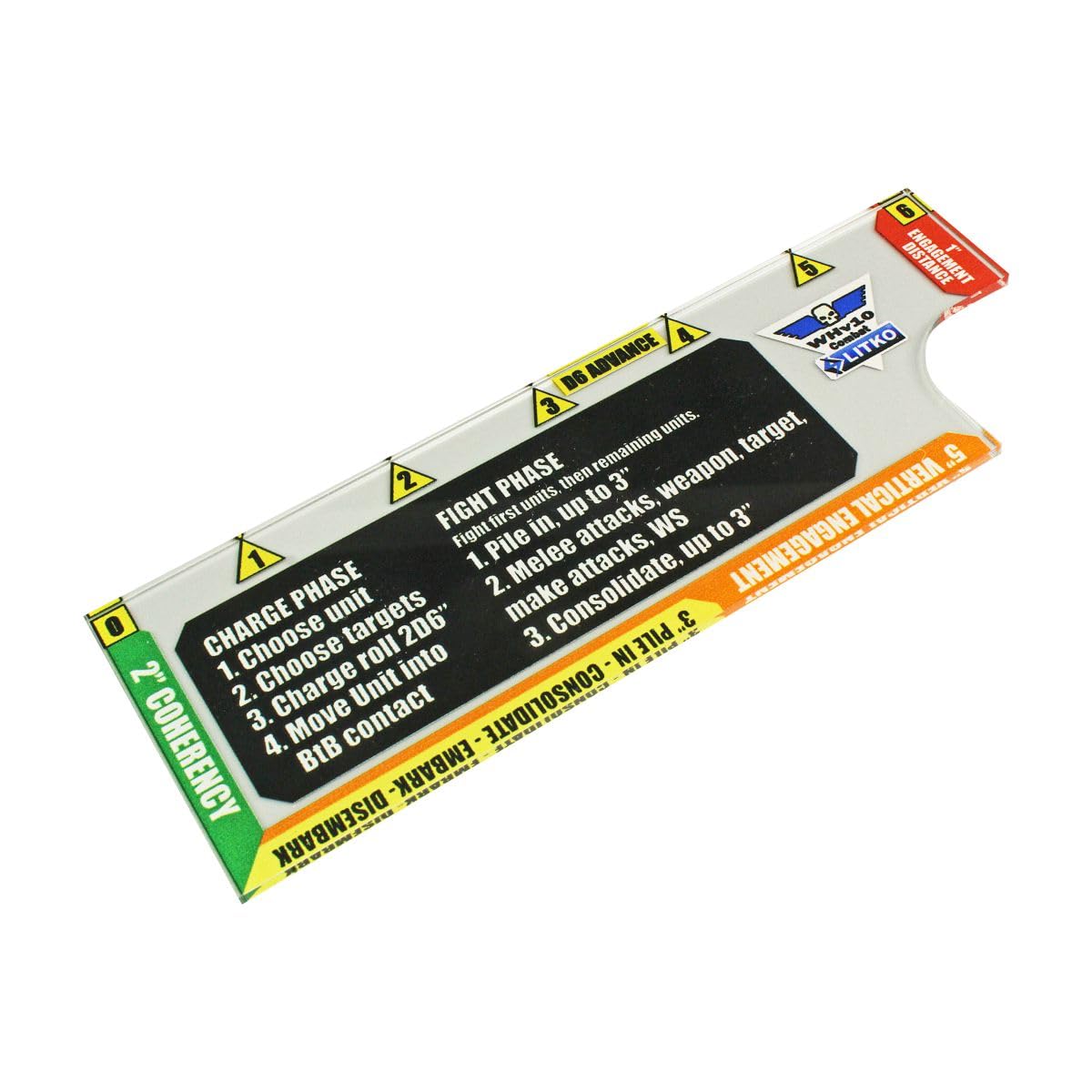 LITKO Gauge Set | Compatible with Warhammer 40K 10th Edition | Movement | Shooting | Fight | Close Combat | WH40K Templates (6-inch Combat Gauge)