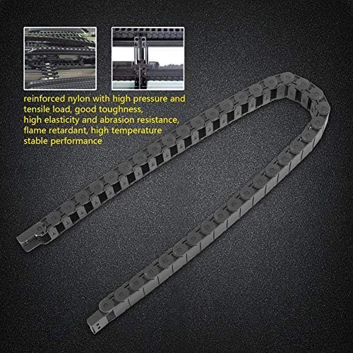 Hilitand Drag Chain, 1M Black Cable Drag Chain, Reinforced Nylon Drag Chain, Plastic Cable Drag Chain, Cable Wire Carrier Black Towline, CNC Machine Tool 15 * 30mm / 0.59 * 1.18 inch