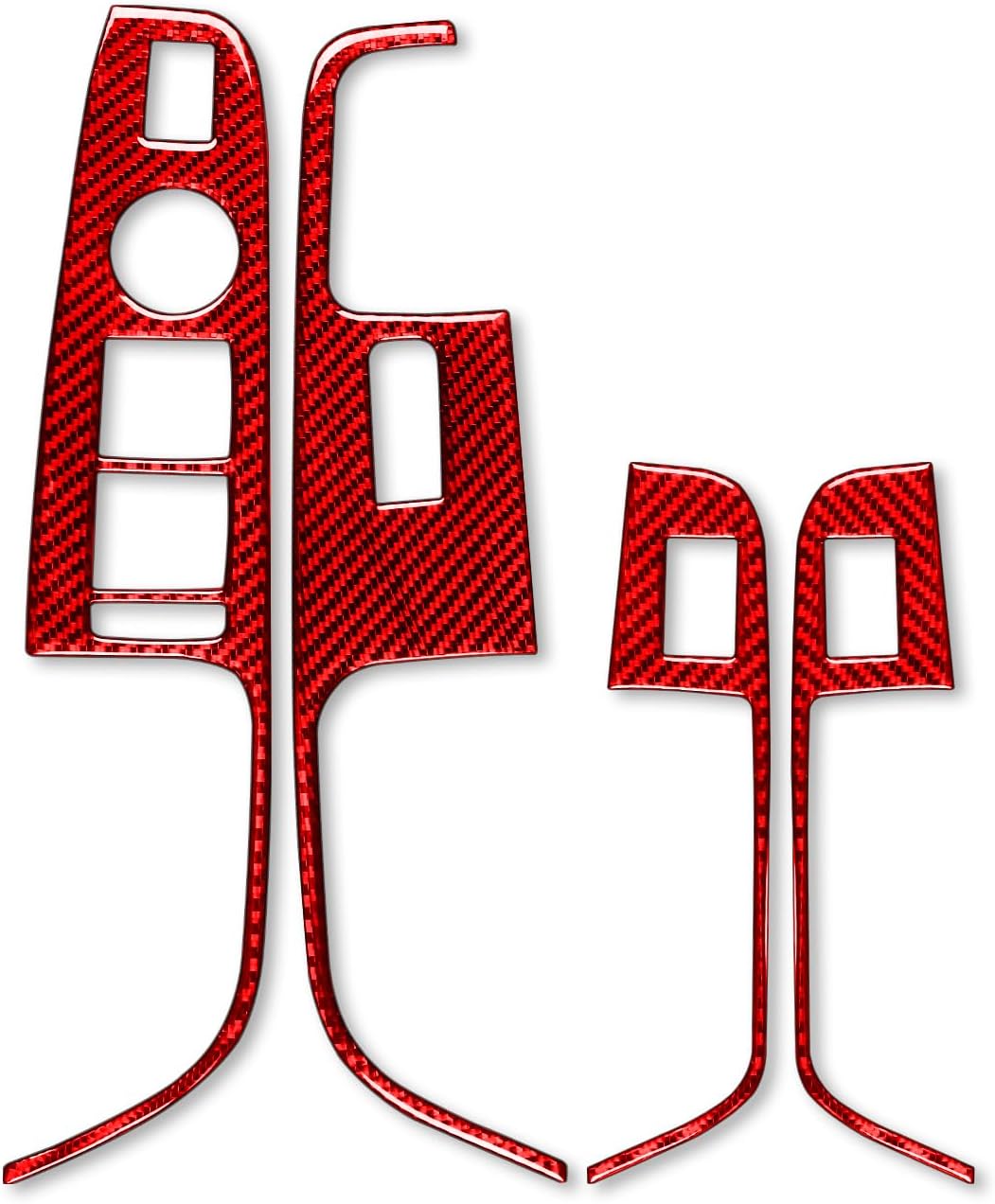 Real Premium Carbon Fiber Car Door Sill Plate Protector Panel Anti-Collision Cover Trim Sticker Compatible with Alfa Romeo Stelvio 2016-2022 Auto Interior Accessories red 4pcs