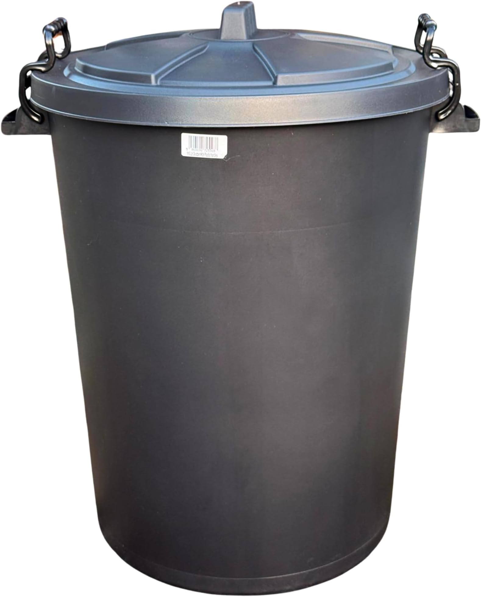 110L HEAVY DUTY BLACK PLASTIC RUBBISH REFUSE BIN WASTE W/ LOCKING LID