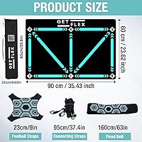 Vista 2 de Soccer Training Mat with Kick Trainer & Ball Controller, Adjustable Waist Belt & Elastic Rope, Improve Footwork, Agility & Coordination, Non-Slip