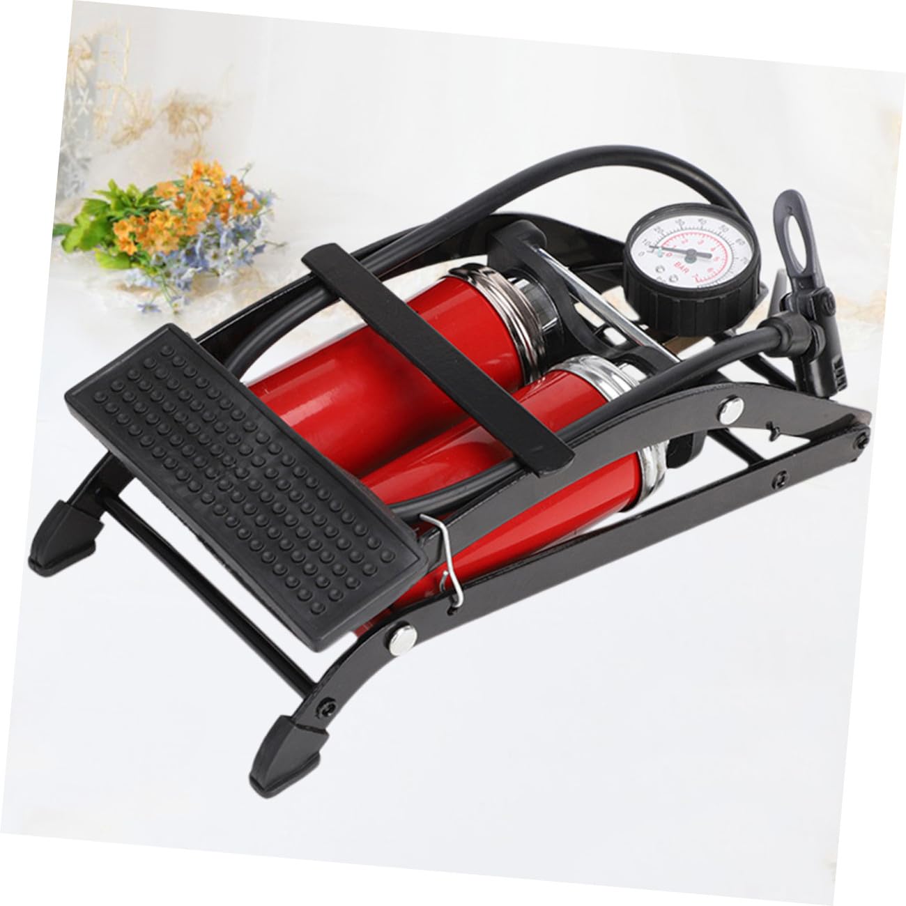 BESTonZON Fußpumpe Inflator Zyklus Fahrrad Luftdruck Pedalluftpumpe Luftdruck der Pedale