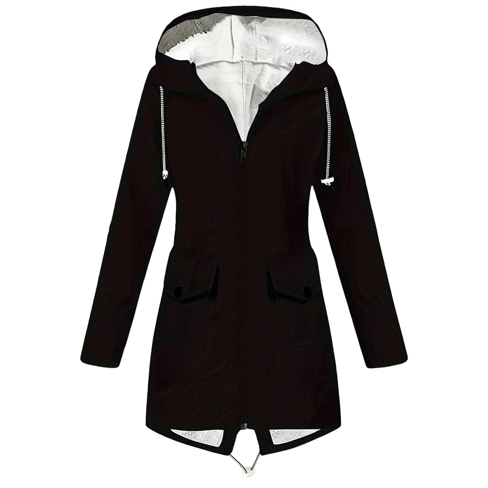 Giacca Antipioggia Da Donna Leggera Con Cappuccio Lungo, Impermeabile, Viaggio, Antivento, Trench Giubbotto Elegante Trekking Antivento Corsa Running Impermeabili E Impermeabile Lungo