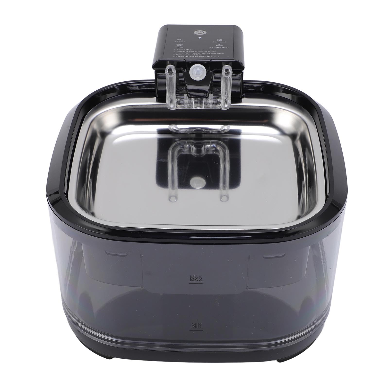 SUNGOOYUE Fuente para Mascotas Fuente de Agua Inalámbrica Recargable para Gatos con Tazón de Acero Inoxidable 4.5L Filtración de Circulación Silenciosa Diseño Transparente para Perros Gatos Uso en