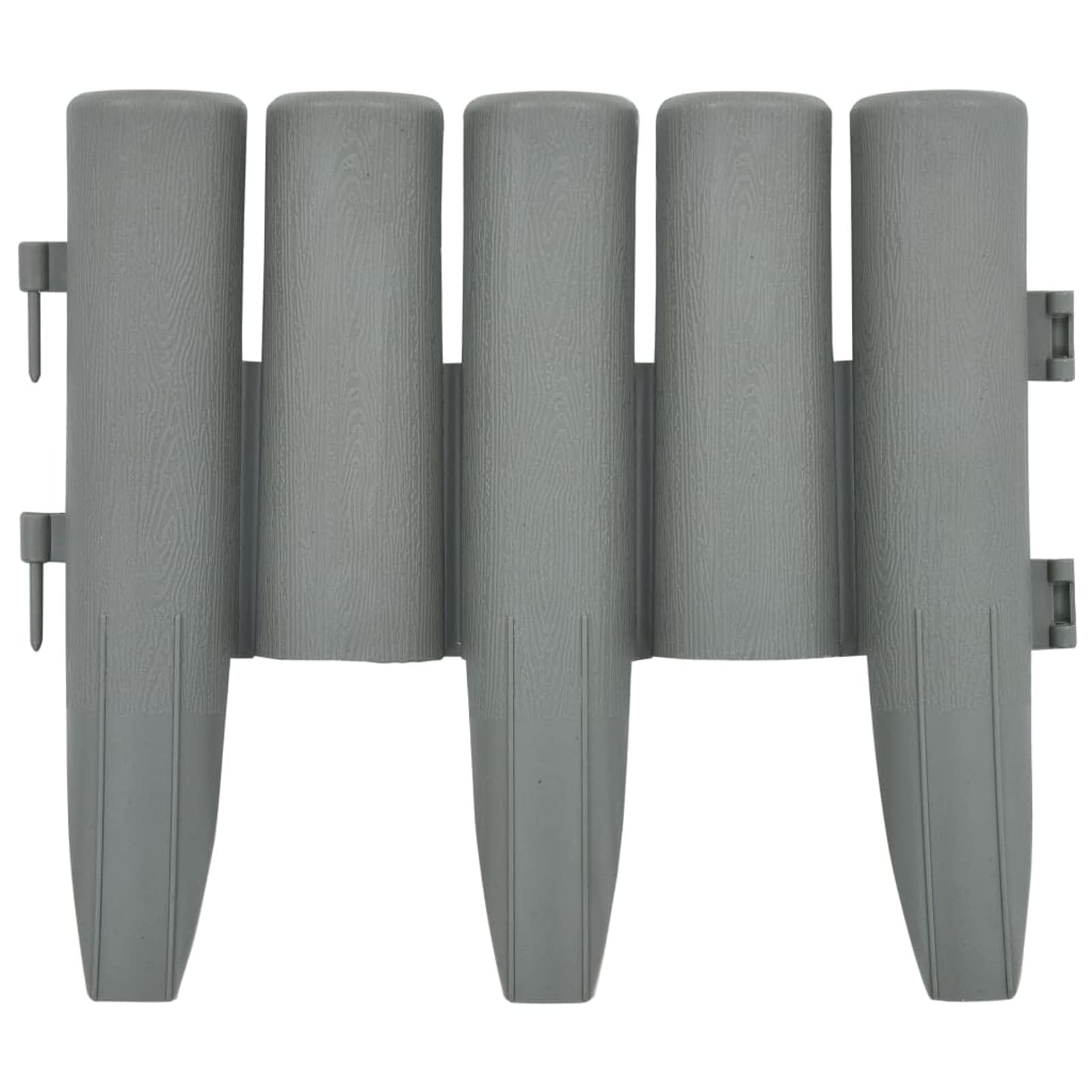Gecheer Bordes de Jardín con Diseño de Troncos - 10m x 23,5cm, Material PP, Fácil Instalación