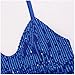 Haoohu Women's Spaghetti Strap V Neck Cami Top Sequins Zip Back Crop Tops for Party Club Rave Blue M