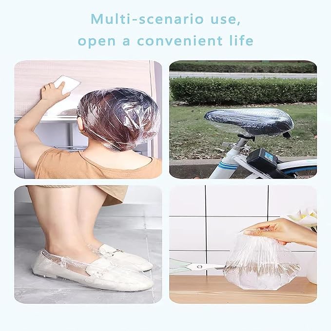 Purely Serene Waterproof Disposable Shower Caps Pack of 100 | Elastic Band | Individually Packed | Ideal for Hotels, Resorts, Airbnb & Travel 1