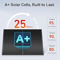 Vista 2 de DOKIO 400W Monocrystalline Solar Panel with 31V Voltage, Designed for Charging 12/24V Devices - 3 m Cable, Ideal for Yard/Garden