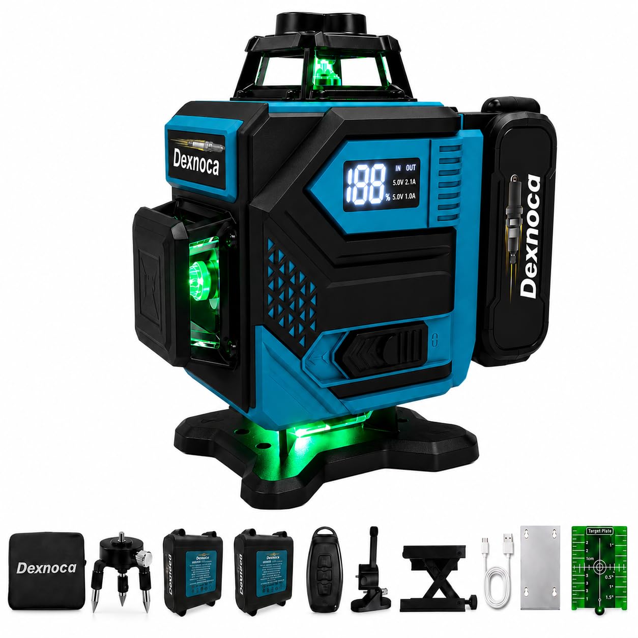 Nivel Laser Autonivelante 360 Grados con 2 x 8000mAh Baterías