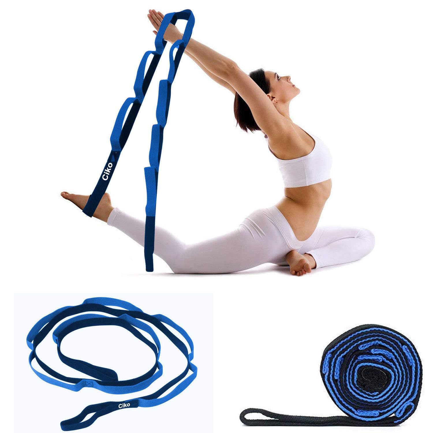 Ciko Yoga Belt 8 and 10 Loop, Stretching Belt, Yoga Props, Yoga Poster, Block for Gym & Fitness Kit (10 Loop Strap) (B0CBQCRGPC) Amazon Price History, Amazon Price Tracker