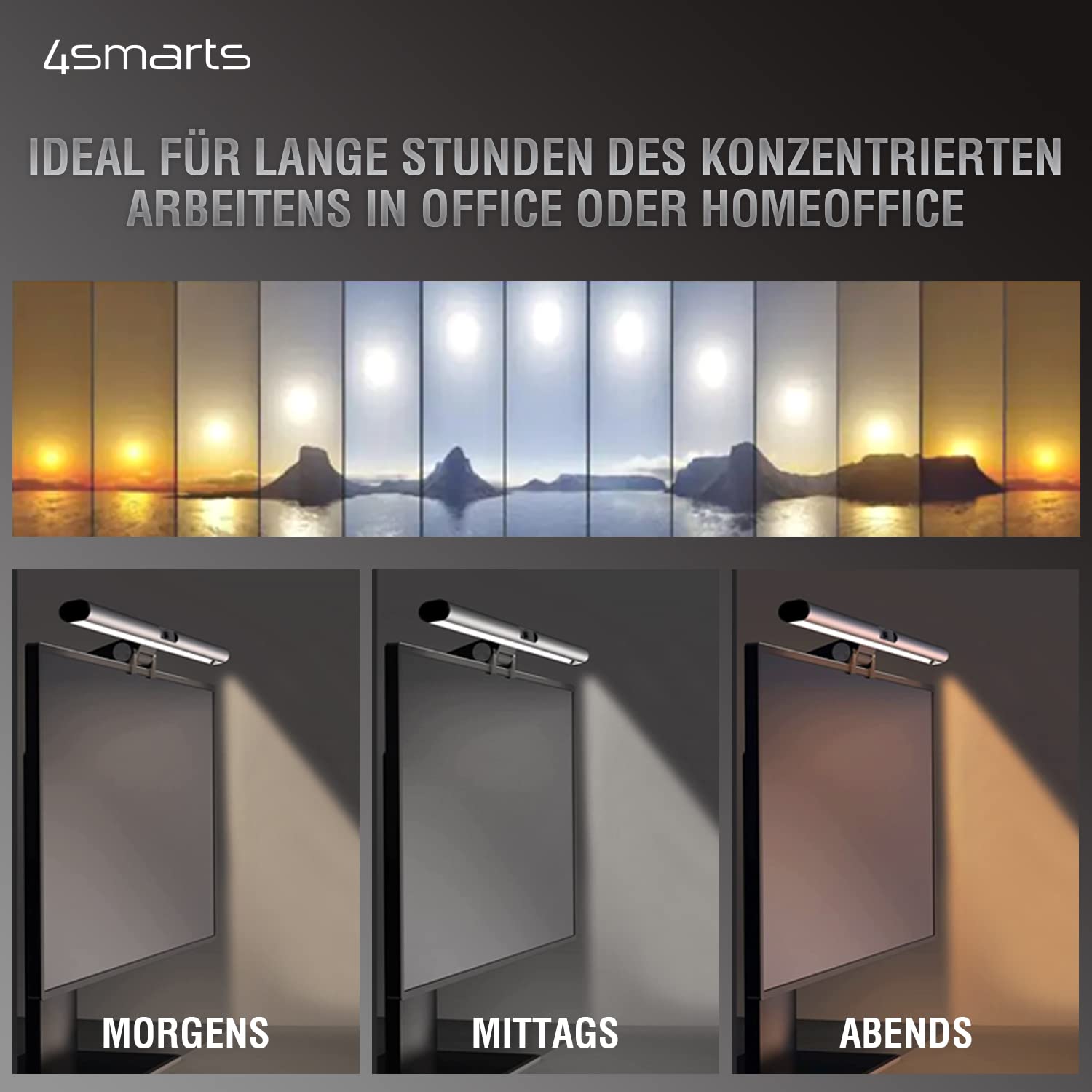 2in1 LightBar Pro Monitorlampe mit FullHD Webcam, Silber