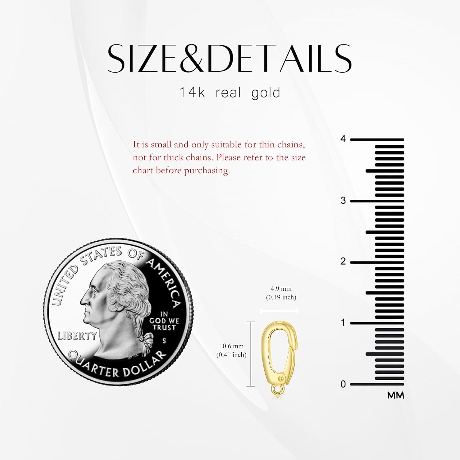 14K Gold Jewelry Clasp Necklace Extender Clasp Bracelet Extension Connector for DIY Necklace Bracelet Anklet Jewelry Making (Style 14) - Image 3