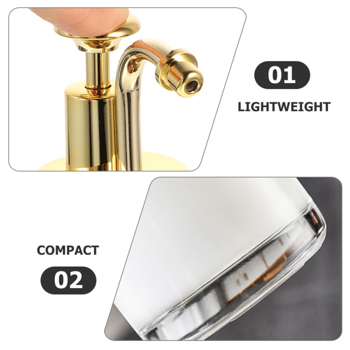 Dispenser di Sapone Liquido Facile da Trasportare e Conservare 2 Pezzi da 500ml in Vetro Pompa Ricaricabile, Design Elegante e Pratico per Bagno e Cucina
