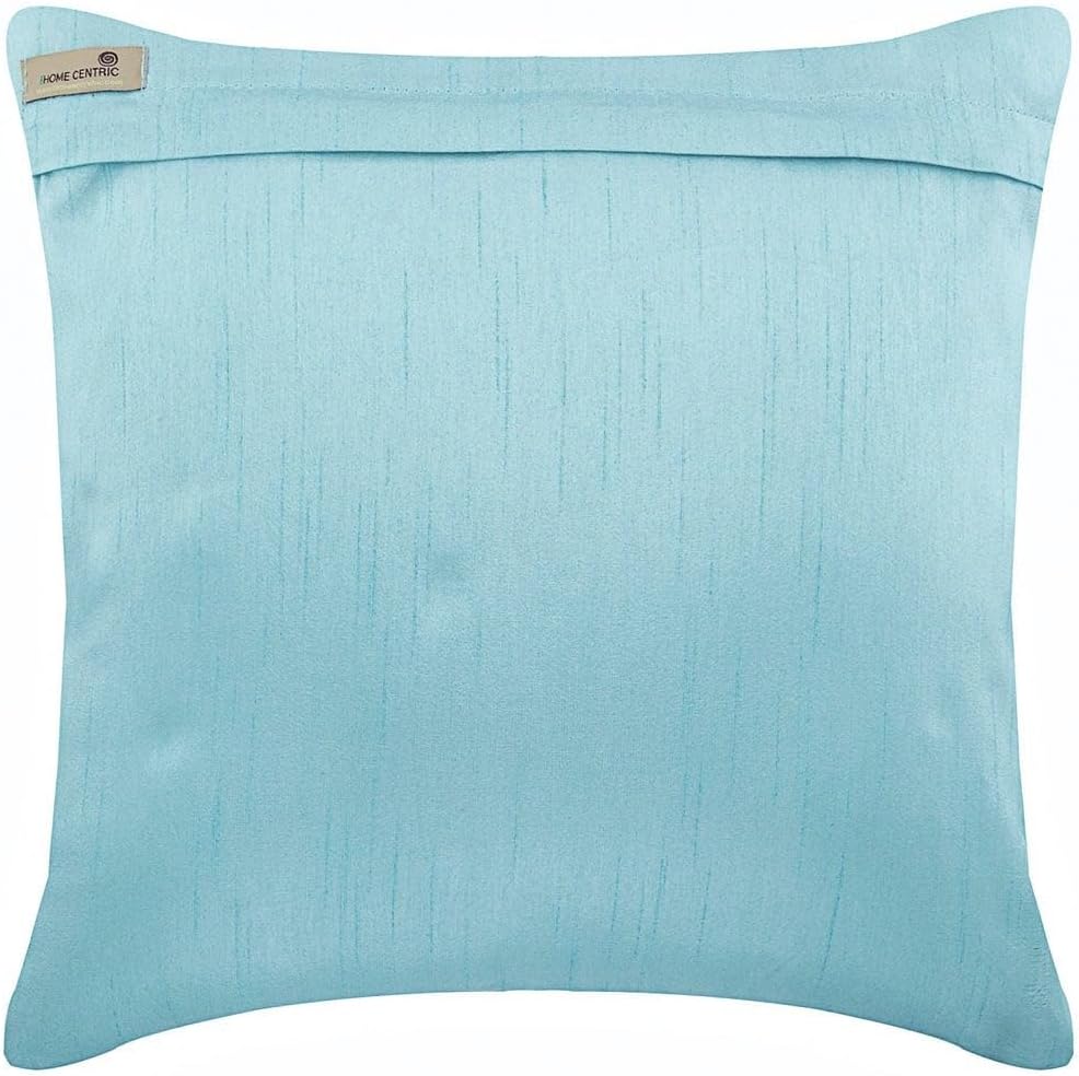 The HomeCentric Euro Sham Pillow, Blue European Sham Pillow Covers 26x26 inch (65x65 cm) Jacquard Euro Pillow Shams, Striped, Contemporary Euro Pillow Covers Easter - Aqua Martini