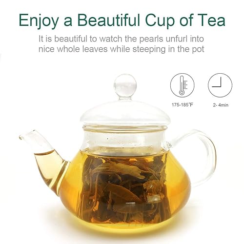 Miniatura 4 de FullChea - Té de perlas de jazmín - Perlas de dragón de jazmín - Té verde de hojas sueltas - Té verde de jazmín con aroma delicioso 4 onzas / 3.99 oz