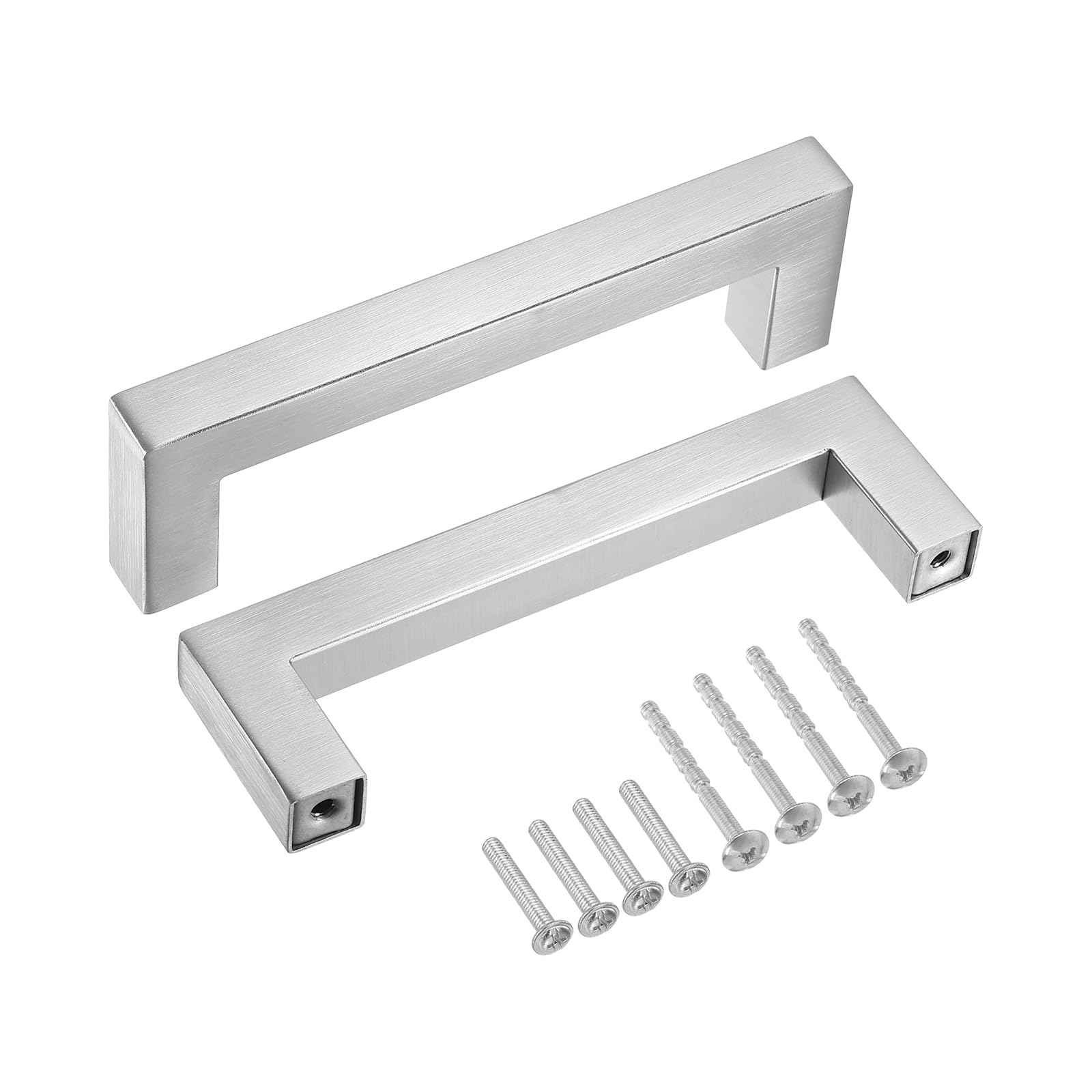 Tiradores de cocina modernos de 4 pulgadas para sustituir herrajes viejos, plata