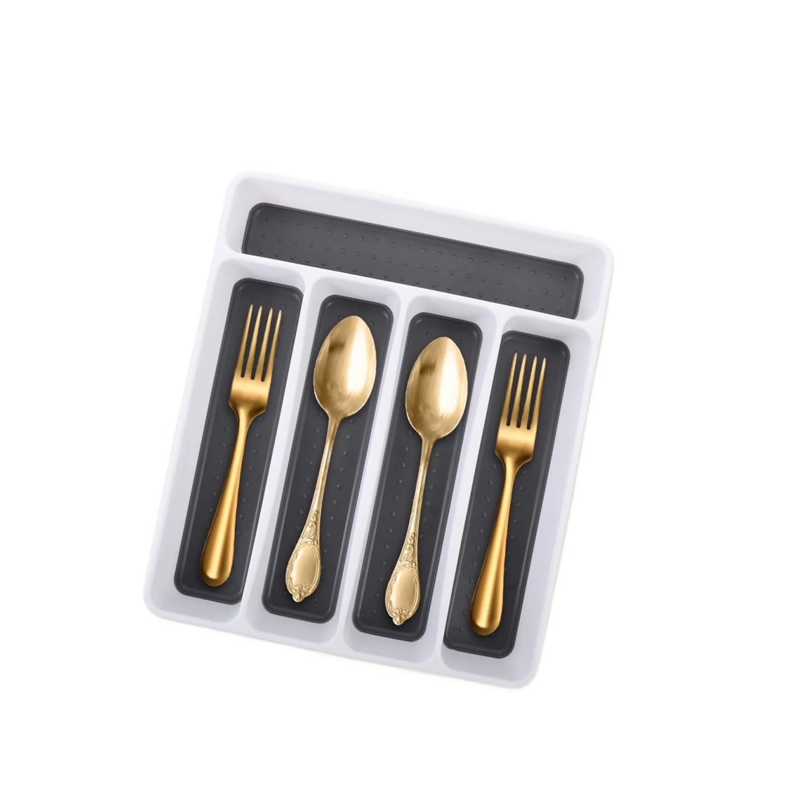UBOHUZ 2PCS Silverware Tray For Drawer Thickened PP Cutlery Organizer Multipurpose Utensils Holder Kitchen Office for Spoons Forks Knives