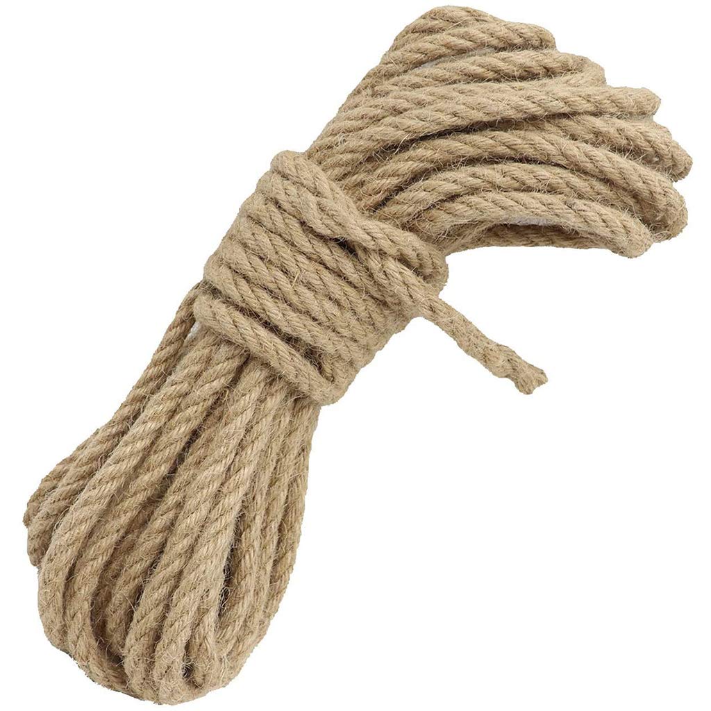 Cuerda de Cáñamo, Natural Cuerda de Yute Duradero Cuerda Gruesa Multiusos Cuerda para Manualidade para Artesanía, Embalaje, Jardinería y Reciclaje,14mm_50m