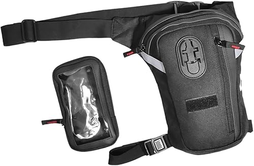 Bolsa multiusos para motocicleta bolsa Oxford con patas de caída bolsa para muslos de motocicleta bolsa para teléfono con pantalla táctil para