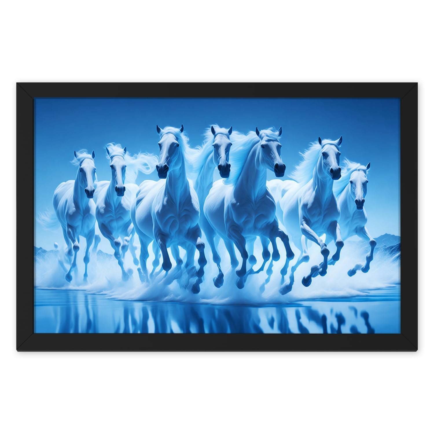 Ritwikas Abstract Wall Art of Seven Running Horses Near Sea Beach Framed Painting | Multi Effective For Vastu, Positivity, Home and Office Decor | With Glass, Size 19.5 x 13.5 IN, Set of 1 (B0CK4SM9X1) Amazon Price History, Amazon Price Tracker