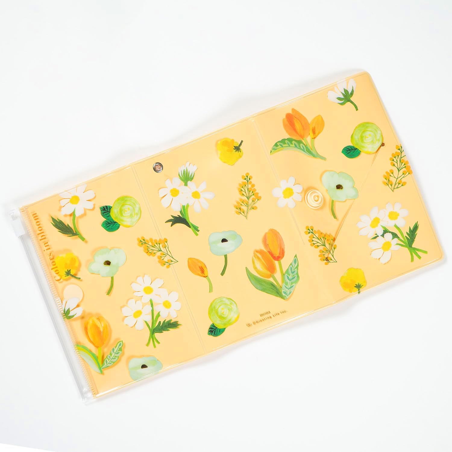 Greeting Life MONA Small Sorting Pouch Stationery Storage MAZ-38 Flower Orange