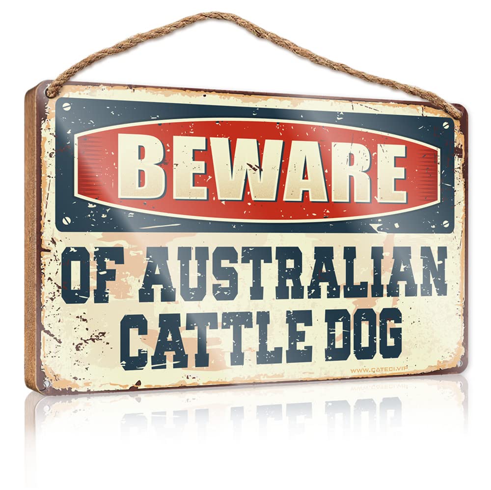 Decor Signs Beware Of Australian Cattle Dog Wooden Sign Outdoor Fall Decorations Funny Bathroom Signs(20X30CM)