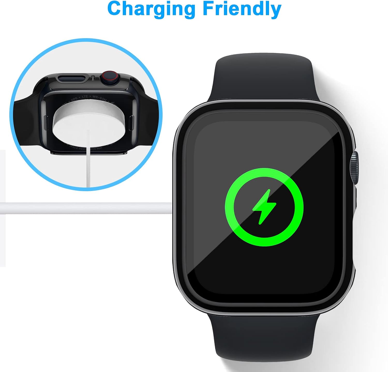 EZCO [4-Pack] Case Built in Tempered Glass Screen Protector Compatible with Apple Watch Series 7 45mm/41mm, Hard PC Plated Full Coverage Protective Cover Bumper Man Women Gift Accessories for iWatch 7