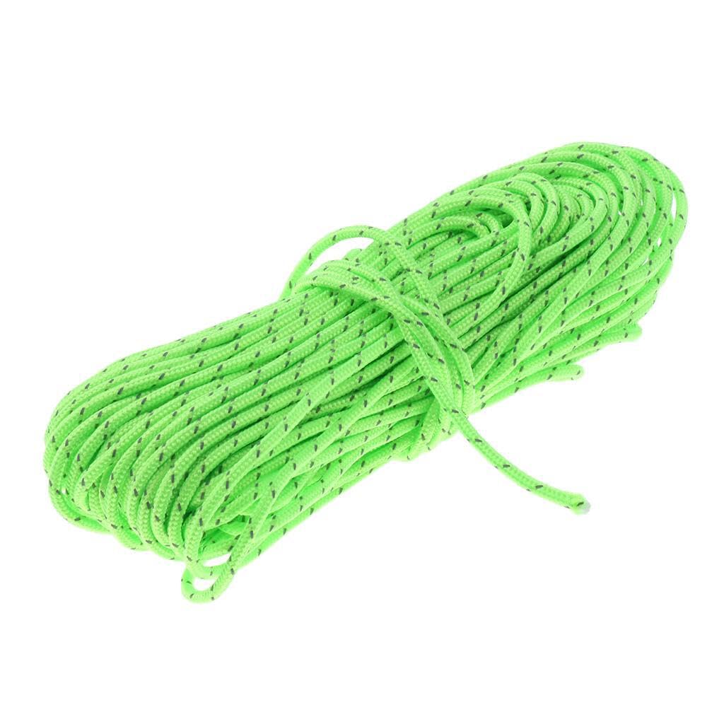 KTUXZCI Reflective Outdoor Tent Cord Camping Activities Fluorescent Materials High Nighttime Visibility with Strength Reflective Rope Camping Tarp Paracord