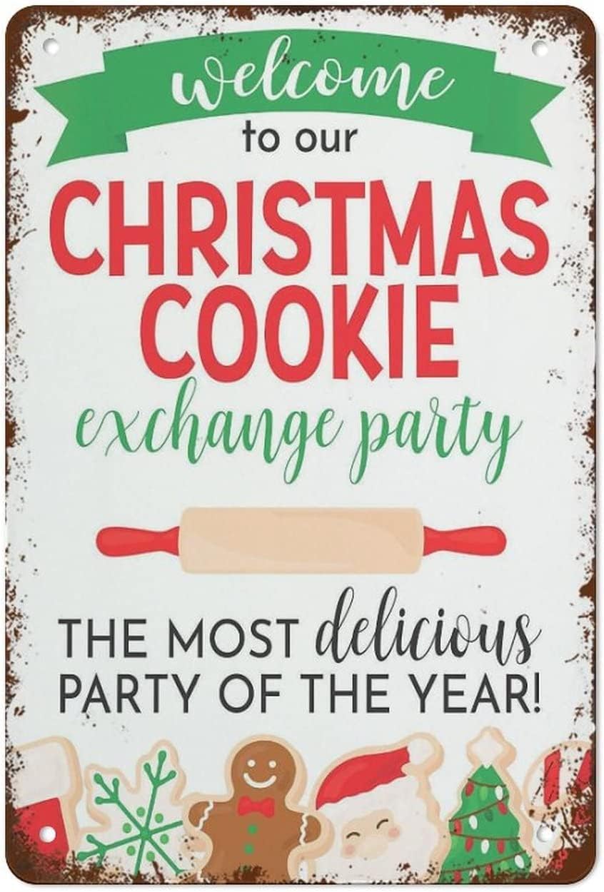 Amazon.com: ASBWUO Christmas Cookie Party Sign - Welcome Sign for ...