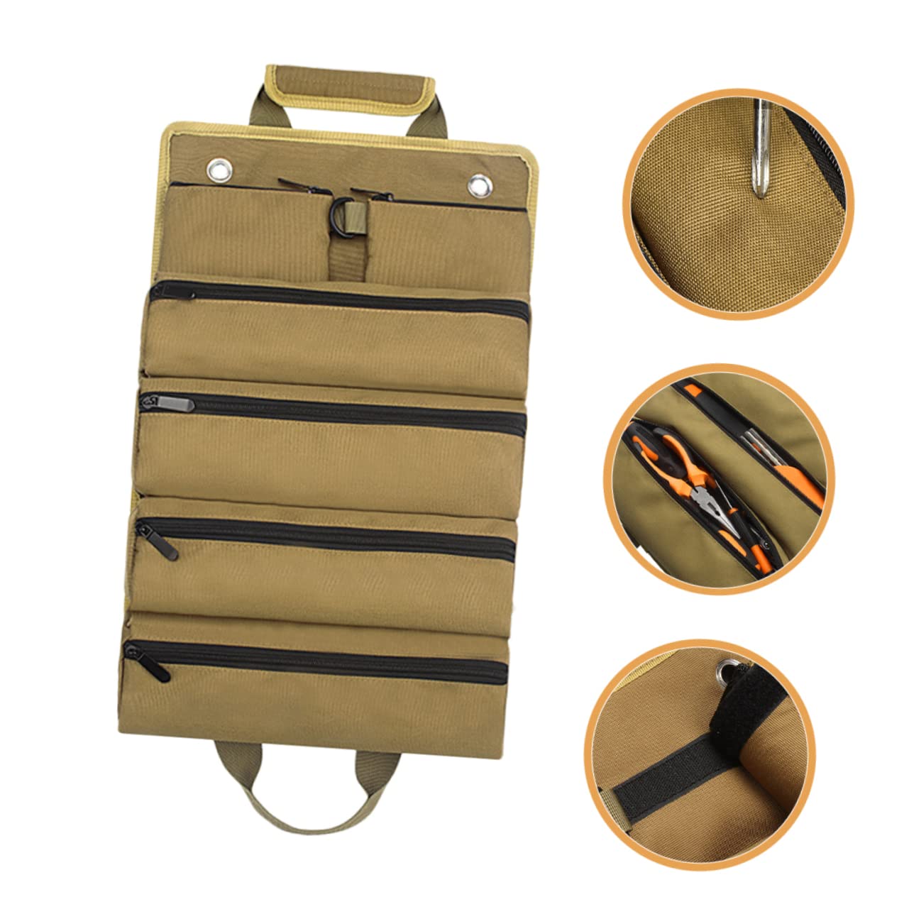 Veemoon Borsa Utensili Oxford Con Chiusura Cerniera Organizer Pratico Per Elettricisti e Falegnami Design e Compatto Resistente e Spaziosa Per Utensili e Accessori